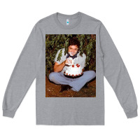 Heather Grey johnny cash eating cake in a bush Long Sleeve Tee - linhVisuals