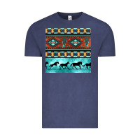 Vintage Denim native american aztec seamless pattern Vintage Tee - BundleAndBundleShop