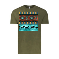 Vintage Olive native american aztec seamless pattern Vintage Tee - BundleAndBundleShop