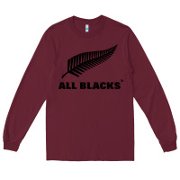 Burgundy New Zealand Color Are Blacks Long Sleeve Tee - linhVisuals