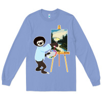 Colony Blue bob sloth Long Sleeve Tee - linhVisuals