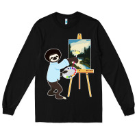 Black bob sloth Long Sleeve Tee - linhVisuals