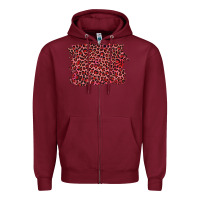 Burgundy pink leopard background Zipper Hoodie - RanaPortraitStore