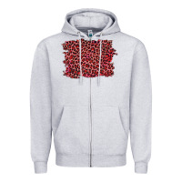 Heather Grey pink leopard background Zipper Hoodie - RanaPortraitStore