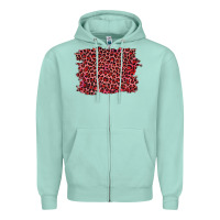 Seafoam pink leopard background Zipper Hoodie - RanaPortraitStore