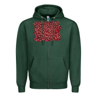 Sports Green pink leopard background Zipper Hoodie - RanaPortraitStore