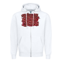 White pink leopard background Zipper Hoodie - RanaPortraitStore