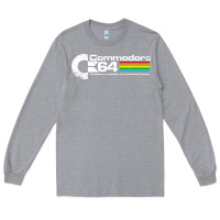 Heather Grey #commodore 64 Long Sleeve Tee - linhVisuals