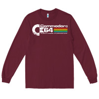 Burgundy #commodore 64 Long Sleeve Tee - linhVisuals