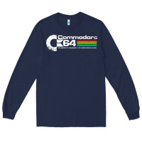 Navy #commodore 64 Long Sleeve Tee - linhVisuals