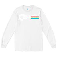 White #commodore 64 Long Sleeve Tee - linhVisuals