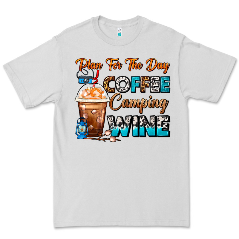 Plan For The Day Coffee Camping Wine Frappe Coffee Premium Tee by FaDigitalArtStudio | Teevron