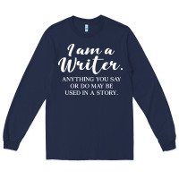 Navy i am a writer Long Sleeve Tee - linhVisuals