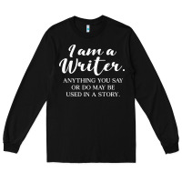 Black i am a writer Long Sleeve Tee - linhVisuals