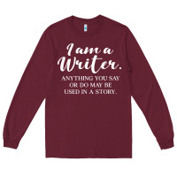 Burgundy i am a writer Long Sleeve Tee - linhVisuals