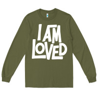 Army Green i am loved Long Sleeve Tee - linhVisuals