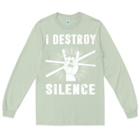 Matcha i destroy silence drum set drummer gift Long Sleeve Tee - linhVisuals
