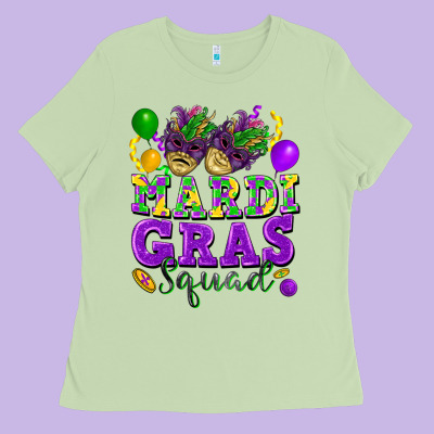 Mardi Gras Squad Ladies Tee Designed By Fadigitalartstudio
