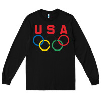 Black OLYMPIC RINGS Long Sleeve Tee - linhVisuals