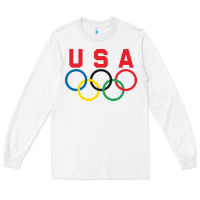 White OLYMPIC RINGS Long Sleeve Tee - linhVisuals