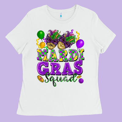 Mardi Gras Squad Ladies Tee Designed By Fadigitalartstudio