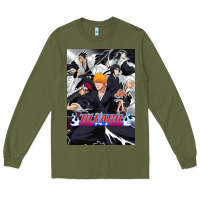 Army Green Bleachs Anime Long Sleeve Tee - linhVisuals