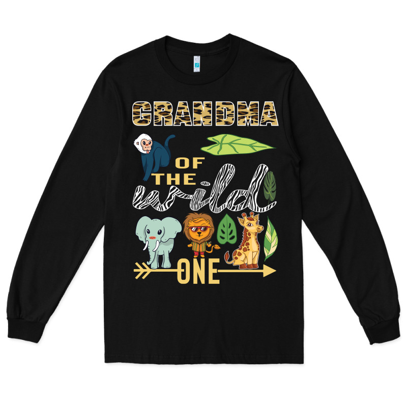 Grandma Of The Wild One Zoo Mother Birthday Safari Jungle Long Sleeve Long Sleeve Tee by linhVisuals | Teevron