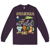 Plum grandma of the wild one zoo mother birthday safari jungle long sleeve Long Sleeve Tee - linhVisuals