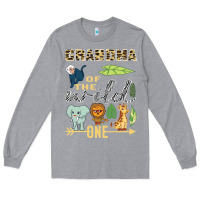 Heather Grey grandma of the wild one zoo mother birthday safari jungle long sleeve Long Sleeve Tee - linhVisuals