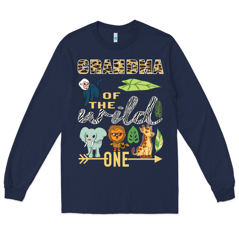 Grandma Of The Wild One Zoo Mother Birthday Safari Jungle Long Sleeve Long Sleeve Tee by linhVisuals | Teevron