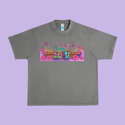 Proud Nurse Libbey Glass Urban Heavy Tee Designed By Bundleandbundleshop