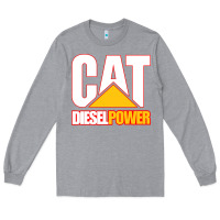 Heather Grey cat diesel power Long Sleeve Tee - linhVisuals