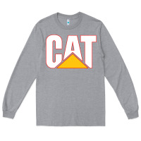 Heather Grey cat Long Sleeve Tee - linhVisuals