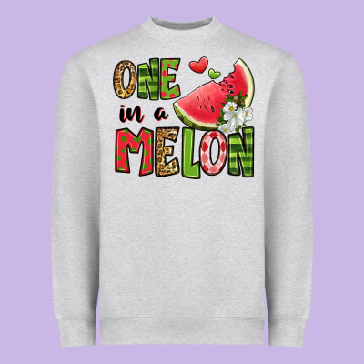 One In A Melon Watermelon Heavyweight Sweatshirt Designed By Jasminsmagicworld