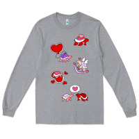 Heather Grey valentines day turtles Long Sleeve Tee - linhVisuals