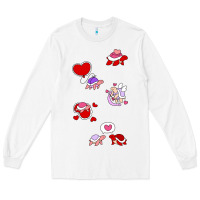 White valentines day turtles Long Sleeve Tee - linhVisuals