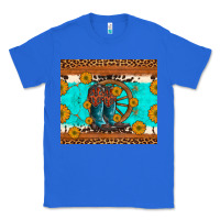 True Royal cowboy boots and sunflowers turquoise leopard background Classic Tee - Artiststas