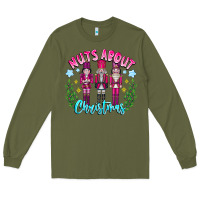Army Green Nuts About Christmas Long Sleeve Tee - CowhideDigitalArt