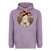 Lavender Christmas Charolais Calf Baby Cow Heavyweight Hoodie - RanaPortraitStore