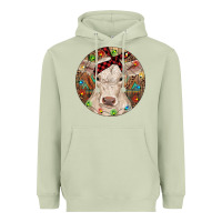 Matcha Christmas Charolais Calf Baby Cow Heavyweight Hoodie - RanaPortraitStore