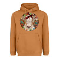 Meerkat Christmas Charolais Calf Baby Cow Heavyweight Hoodie - RanaPortraitStore
