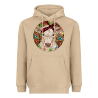 Mushroom Christmas Charolais Calf Baby Cow Heavyweight Hoodie - RanaPortraitStore