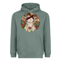 Sage Christmas Charolais Calf Baby Cow Heavyweight Hoodie - RanaPortraitStore