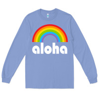 Colony Blue Aloha Rainbow Hawaii 808 Island Hawaiian Long Sleeve Tee - linhVisuals