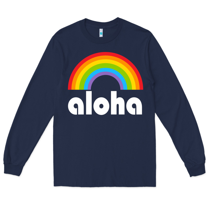 Aloha Rainbow Hawaii 808 Island Hawaiian Long Sleeve Tee by linhVisuals | Teevron