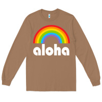Toasted Coconut Aloha Rainbow Hawaii 808 Island Hawaiian Long Sleeve Tee - linhVisuals