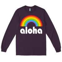 Plum Aloha Rainbow Hawaii 808 Island Hawaiian Long Sleeve Tee - linhVisuals