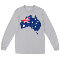 Moon Dust Australia Map Flag Drawing Line Art Long Sleeve Tee - linhVisuals