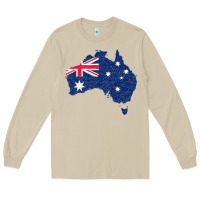 Mushroom Australia Map Flag Drawing Line Art Long Sleeve Tee - linhVisuals