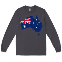Smoke Australia Map Flag Drawing Line Art Long Sleeve Tee - linhVisuals